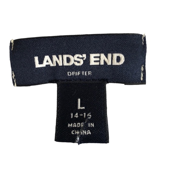 Lands End Drifter Cotton Pullover Cable Knit Sweater  Women L 14  16  Light Blue - Picture 7 of 9